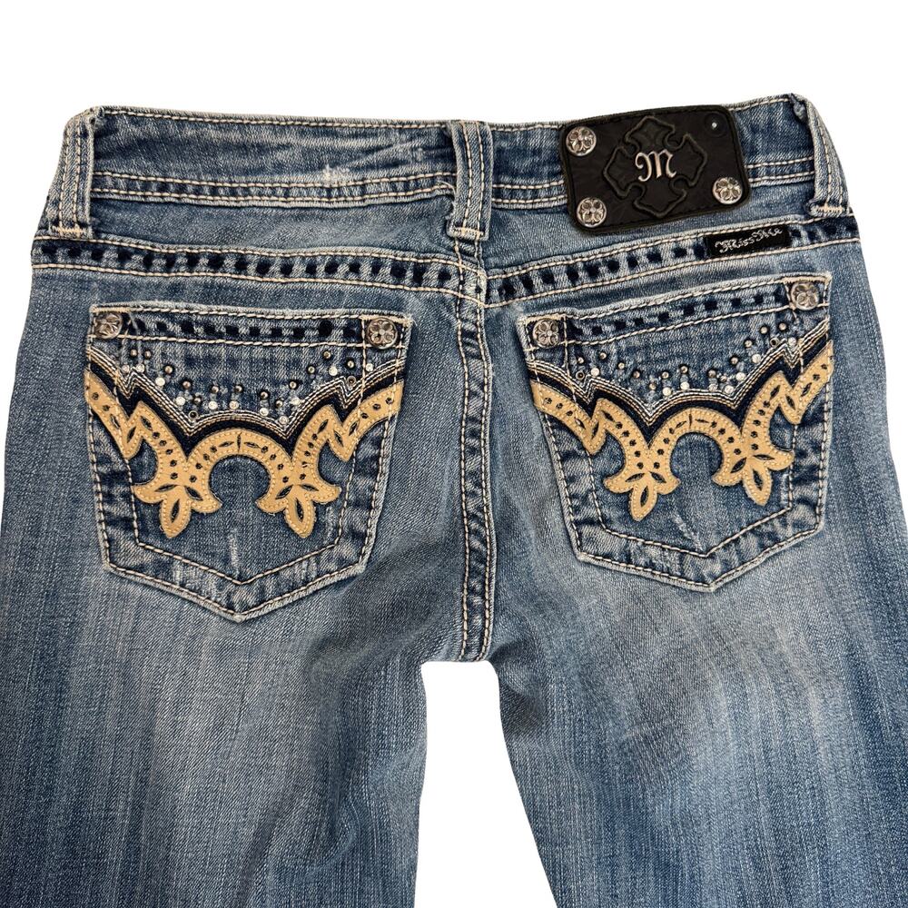 Miss Me Jeans Low Rise Bootcut Y2K Western Embroidered Denim Size 27